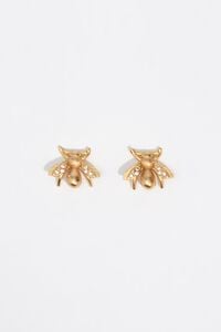Bee earrings in aged gold with crystals