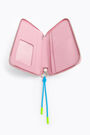 Pink leather asymmetrical book wallet Pink leather asymmetrical book wallet
