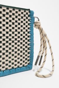 Dark green medium leather zip clutch