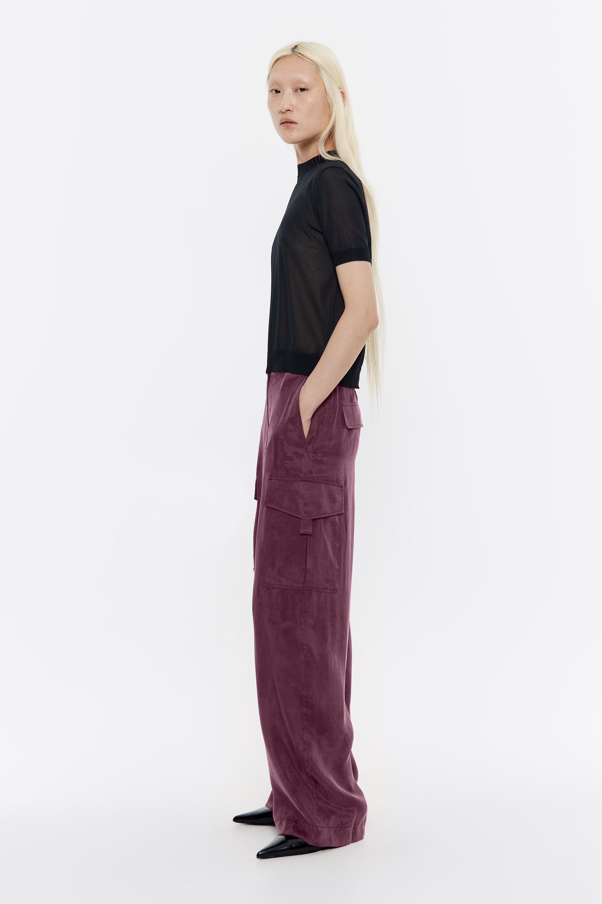 Burgundy cargo trousers new arrivals