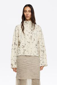 Ivory Lynx boxy high neck sweater