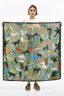 Green art brut animal scarf Green art brut animal scarf