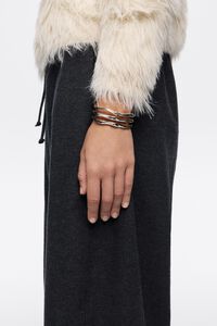 Textured two-tone triple rigid bracelet