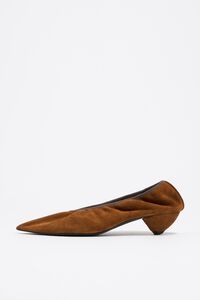 Brown suede small heel court shoe Brown suede small heel court shoe