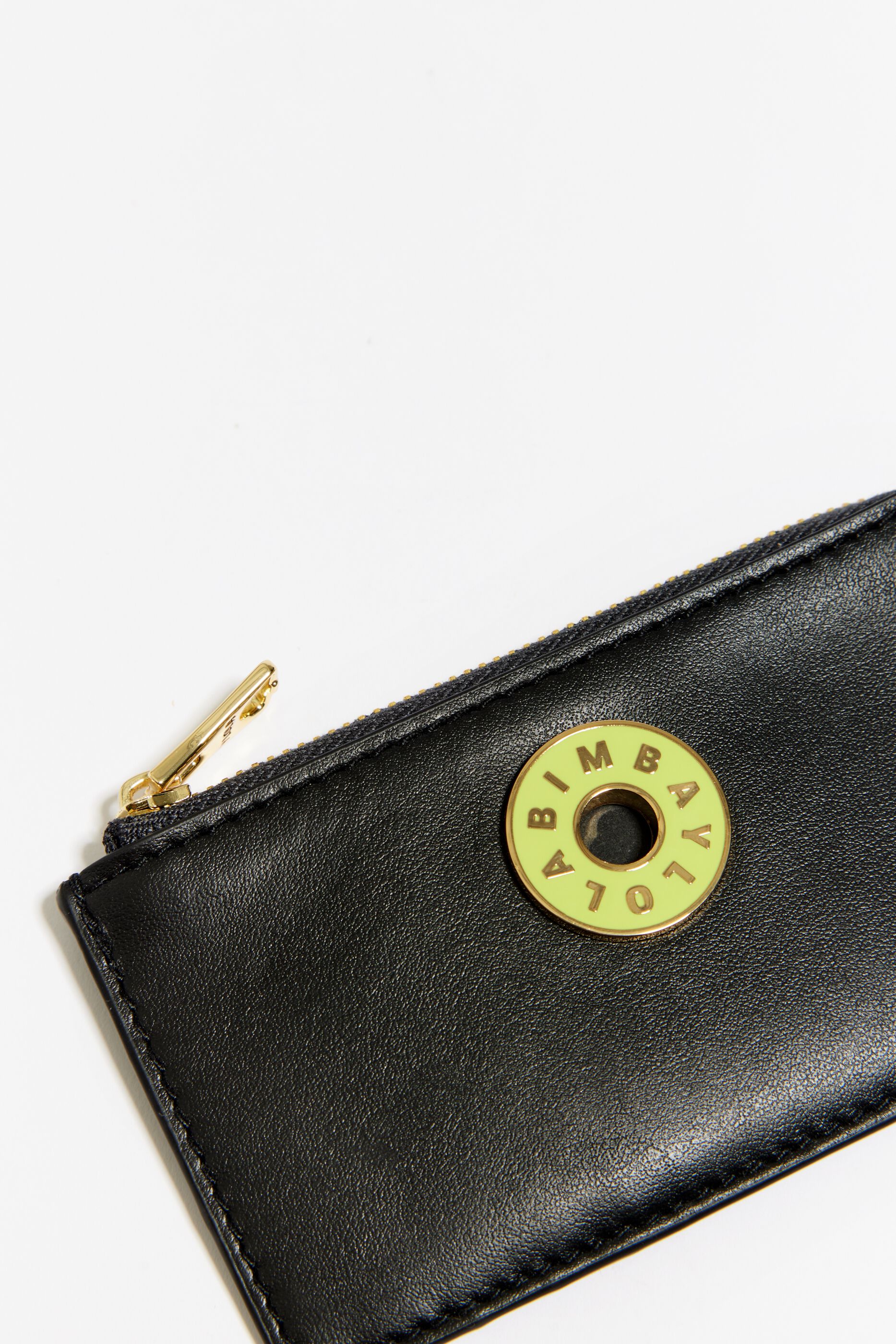 Black leather rectangular coin purse