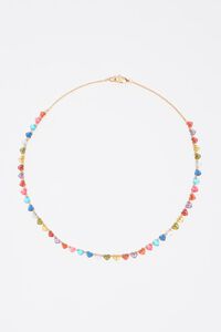 Multicolor crystals mini hearts necklace