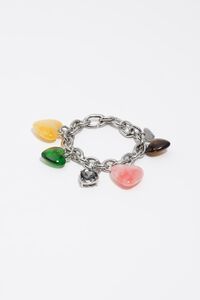 Multicolor resin hearts bracelet
