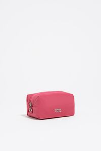 Small dark pink nylon make-up case