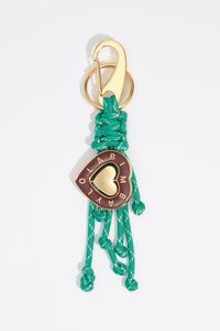 Green heart key ring with ropes