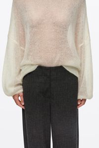 Dark gray melange barrel leg trousers
