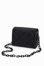 S padded nylon flap bag in black S padded nylon flap bag in black