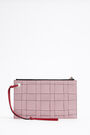 Pink plaited leather envelope make-up case Pink plaited leather envelope make-up case