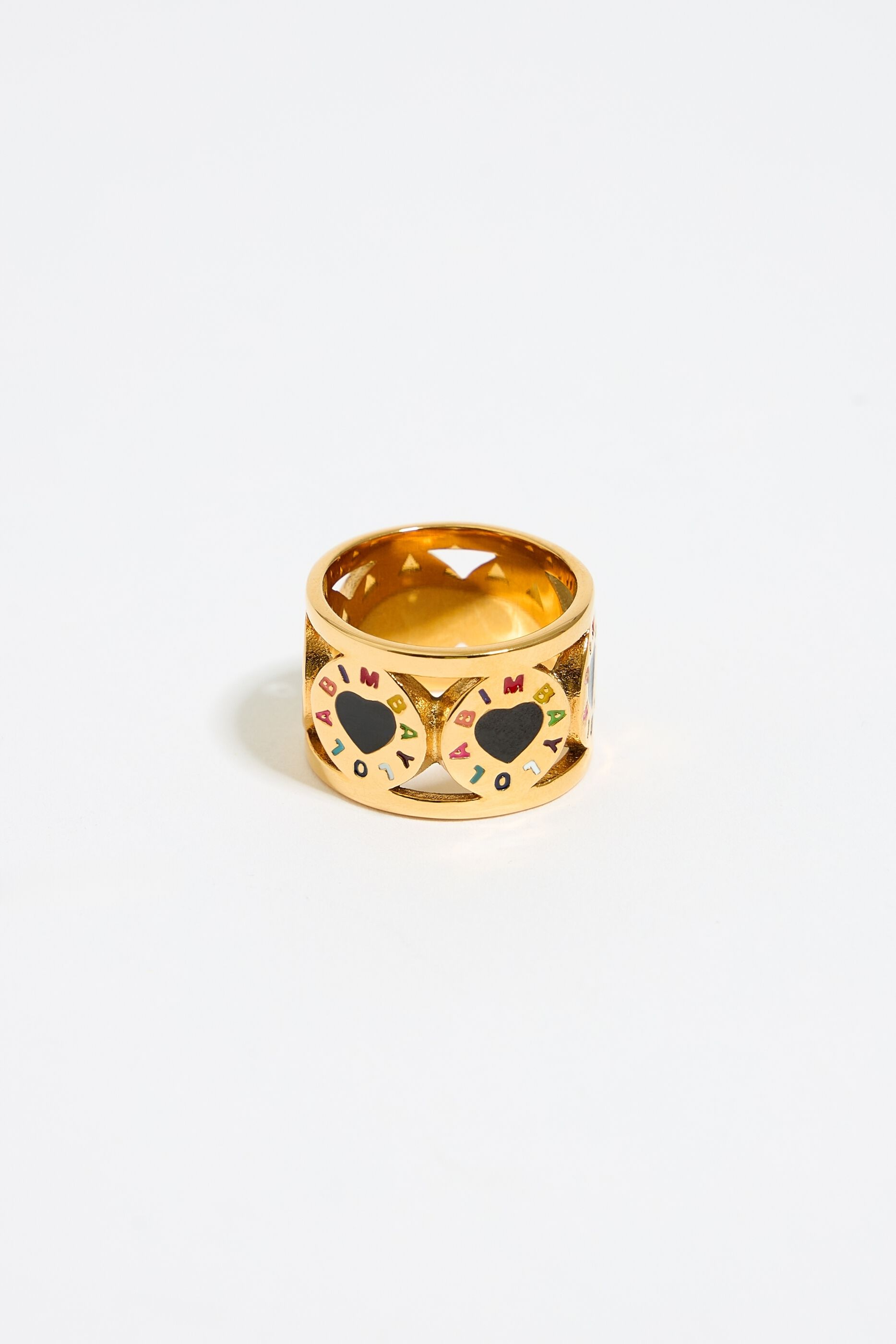 Gold heart band ring sale