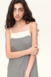 Gray melange two-material A-line dress
