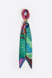 Multicolor tigers scarf bag charm