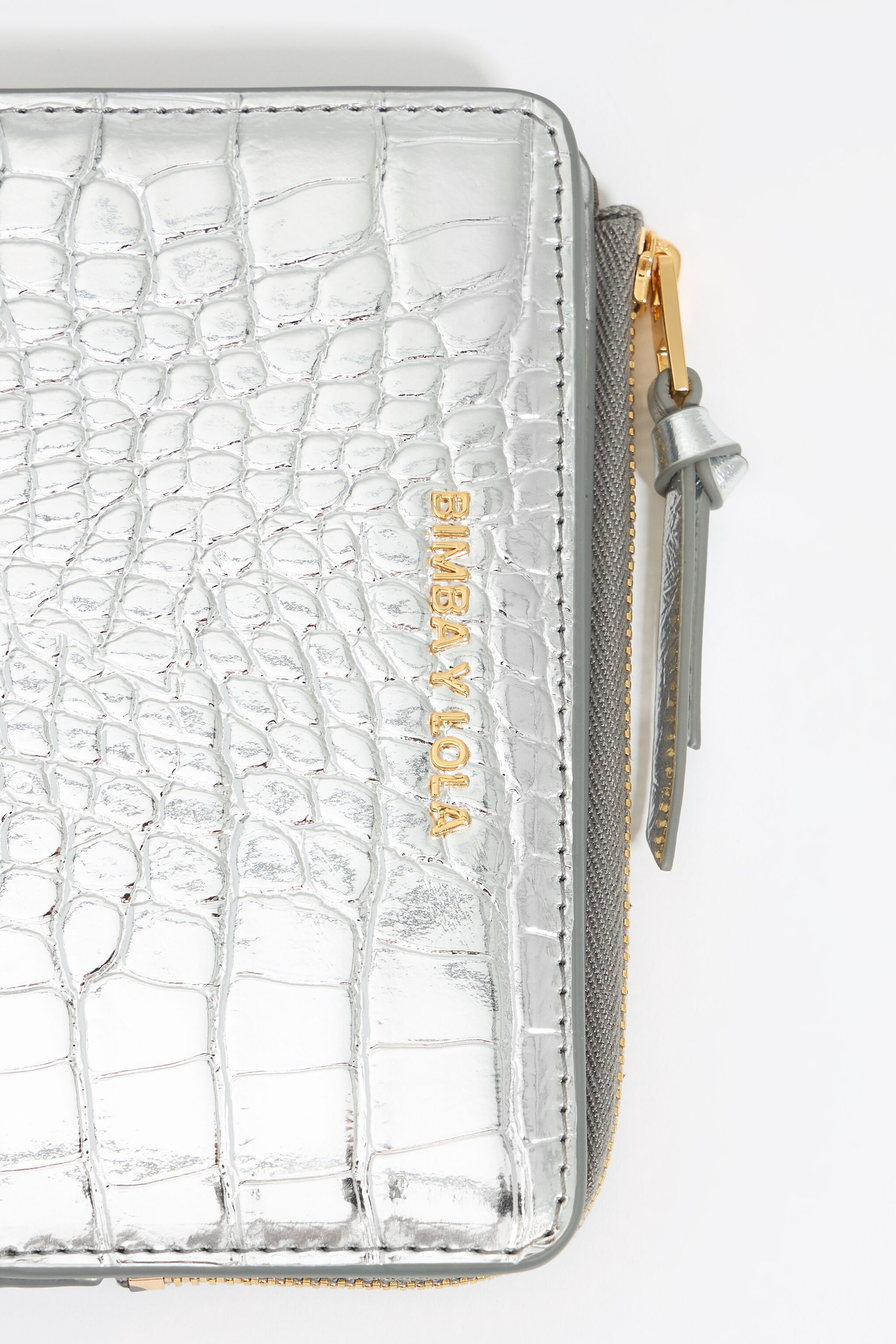Versace jeans mock croc silver handbag on sale