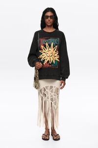 Faded black Sun logo sweatshirt