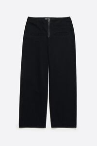 Black denim ankle-length jeans