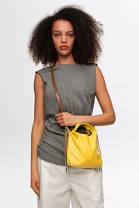 Mini yellow leather Paper crossbody bag