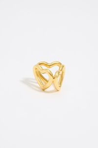 Gold hearts scarf ring