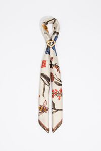 Ivory flowers and bees scarf charm