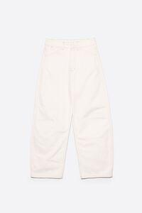 BARREL- White denim 5-pocket trousers