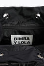 Black nylon flap backpack Black nylon flap backpack