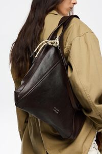 Large coffee leather Paper bag