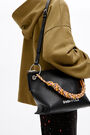 M black leather trapezium crossbody bag M black leather trapezium crossbody bag