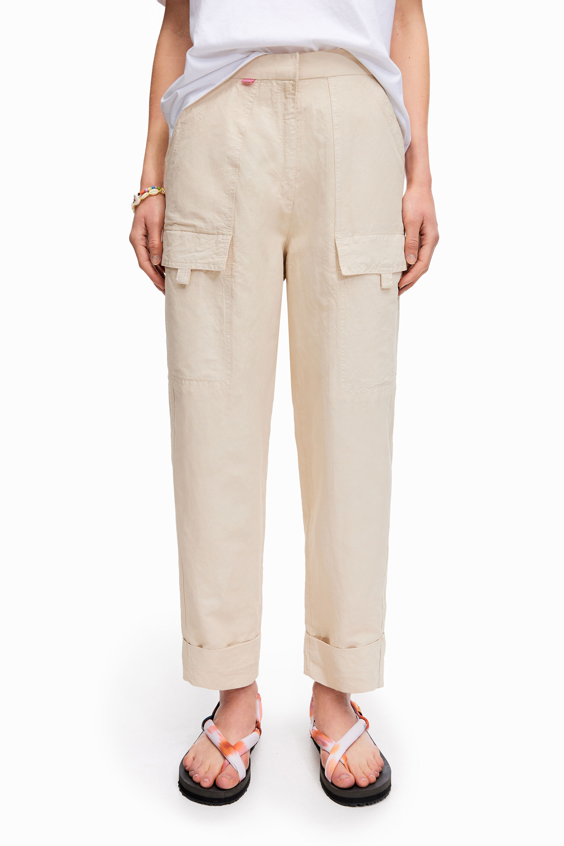 Ecru linen trousers