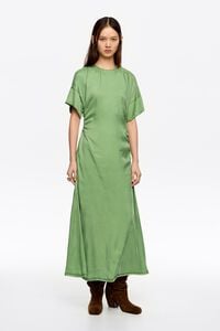 Green gathered short sleeve dress Green gathered short sleeve dress