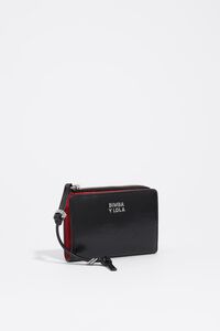 Black leather compact purse