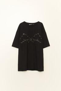 Black stones oversize T-shirt