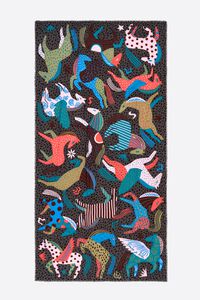 Anthracite horse shawl mini prints and splodge print