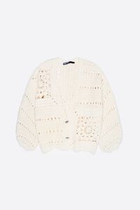White balloon crochet cardigan