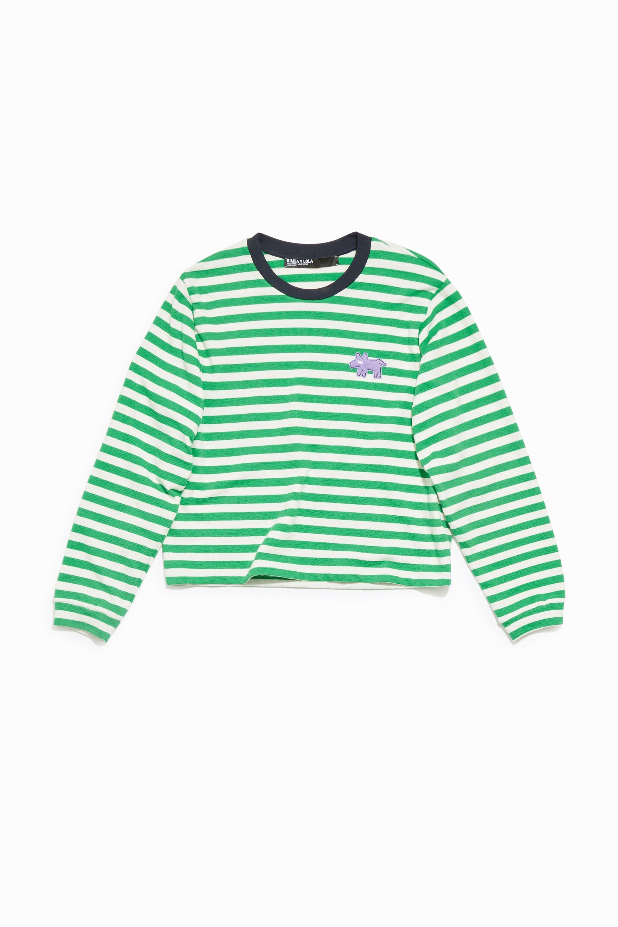 black and green striped long sleeve