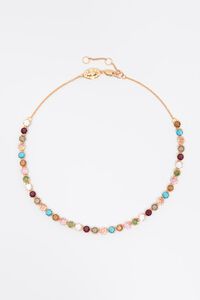 Chain and multicolor crystals necklace