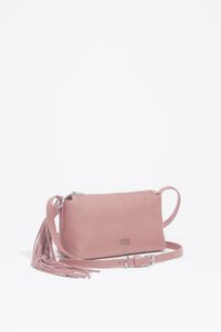 Light pink leather mini crossbody bag