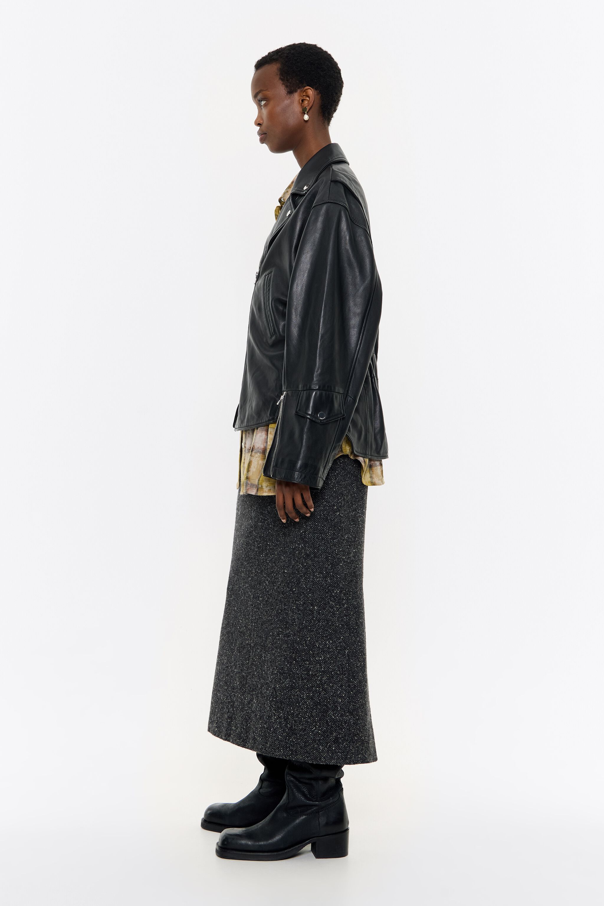 Nice black leather best sale jacket
