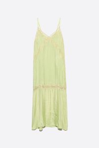 Lime lace-trim slip dress