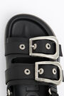 Black leather buckles platform sandal Black leather buckles platform sandal