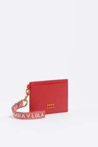 Red leather card holder