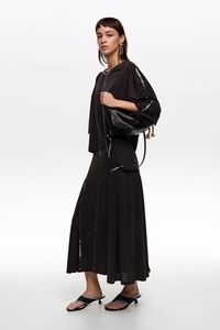 Faded black fluid skirt with sequins