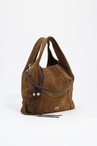 Medium olive suede Paper bag