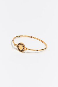 Rigid bracelet with brown enamel logo and multicolor dots